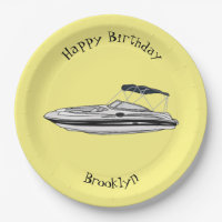Motorboat cartoon illustration