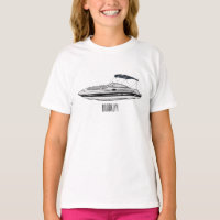 Motorboat cartoon illustration