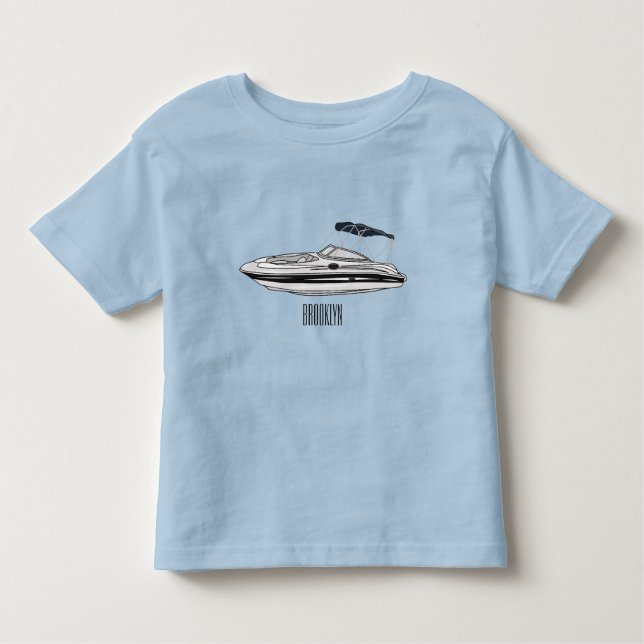 Motorboat cartoon illustration toddler T-Shirt (Front)