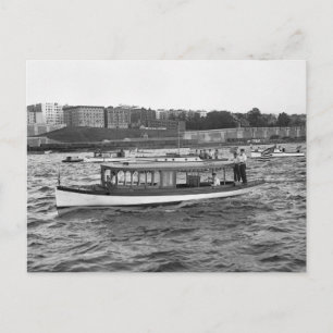 Motorboating on the Hudson River, 1910 Postcard