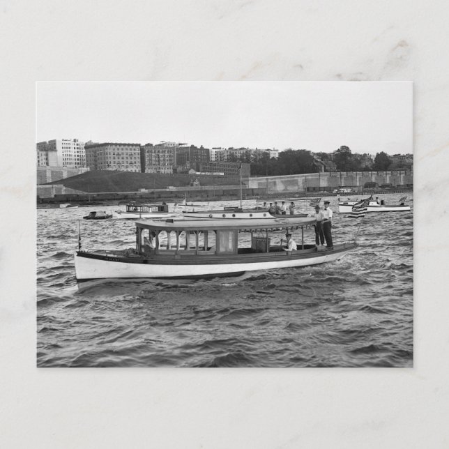 Motorboating on the Hudson River, 1910 Postcard (Front)