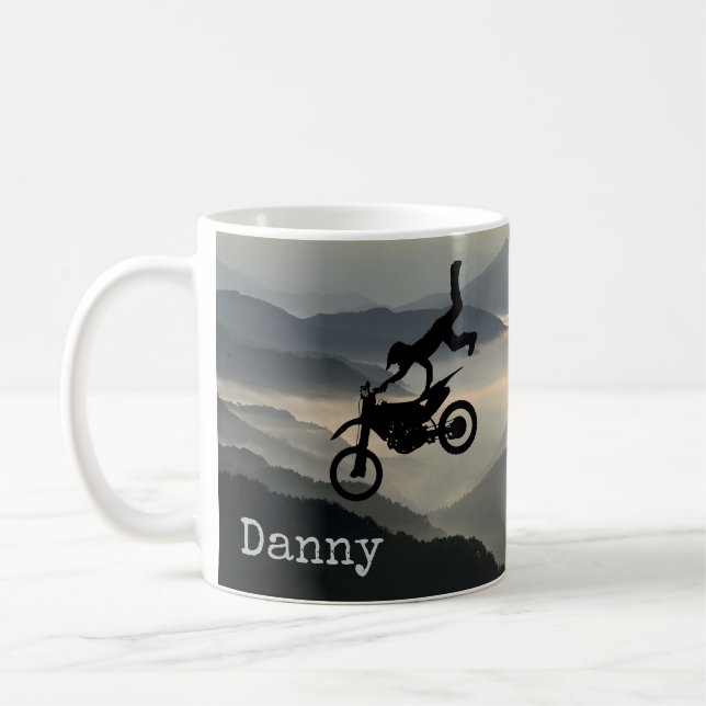 Motorcross Motorcycle Mountains Coffee Mug Cup (Left)