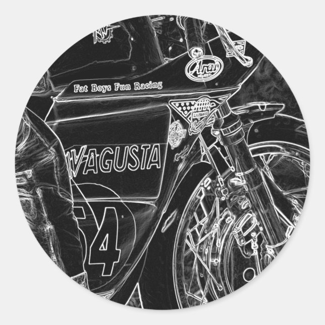 Motorcycle 1 stcna classic round sticker (Front)