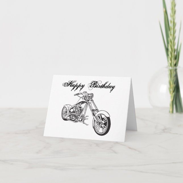 Motorcycle..2, Happy Birthday Card (Front)