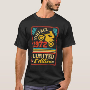 Motorcycle 50Th Birthday Men Vintage 1972 Biker Mo T-Shirt