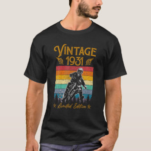 Motorcycle 91St Birthday Men Vintage 1931 Biker Mo T-Shirt