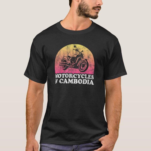 Motorcycle and Cambodia Motorcycles T-Shirt (Front)