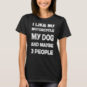 Motorcycle And Dog Lover Biker Biking Motorcycling T-Shirt