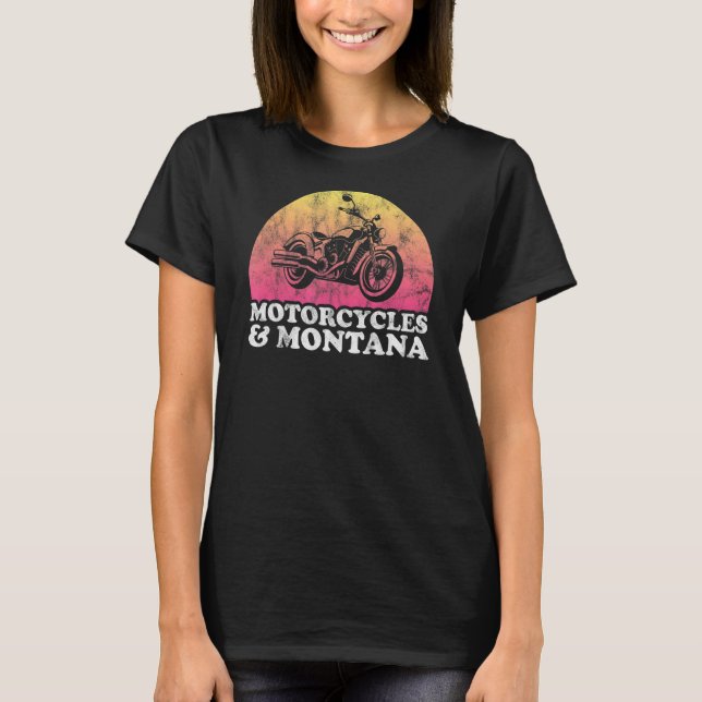 Motorcycle and Montana Motorcycles T-Shirt (Front)