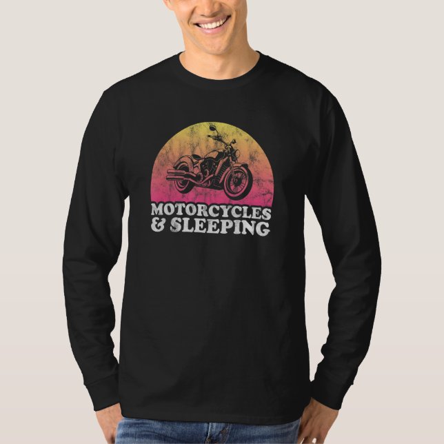 Motorcycle and Sleeping Motorcycles T-Shirt (Front)