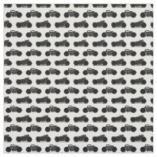 Motorcycle Antique Art Retro Style CUSTOM BG COLOR Fabric