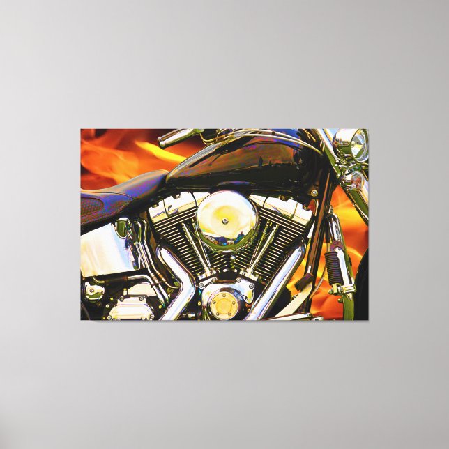 Motorcycle Art 1 Wrapped Canvas (Front)