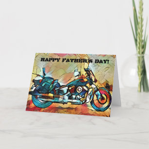 Motorcycle Art Father's Day Card