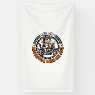 Motorcycle Biker Cat Pet Lover Shirt Art - Motorcy Banner