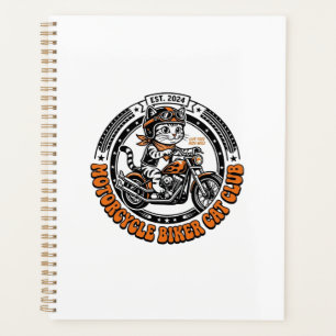 Motorcycle Biker Cat Pet Lover Shirt Art - Motorcy Planner
