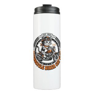 Motorcycle Biker Cat Pet Lover Shirt Art - Motorcy Thermal Tumbler