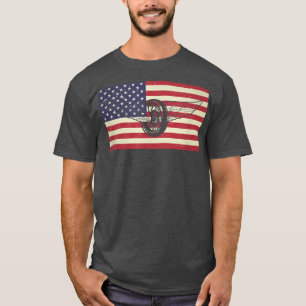 Motorcycle Biker Guardian Angel Wing Patriotic Ame T-Shirt
