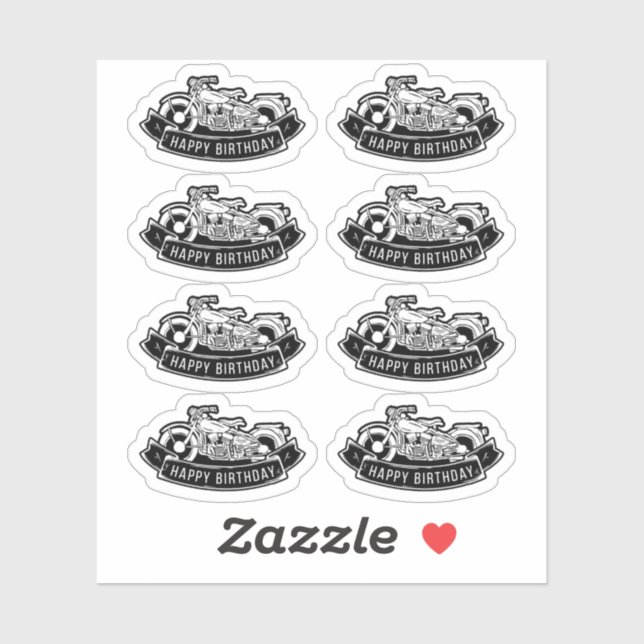 Motorcycle Biker Happy Birthday Party Scrapbook (Sheet)