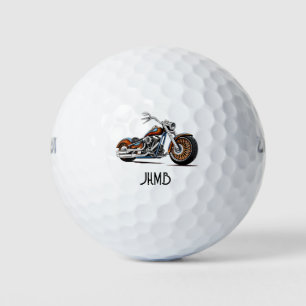 Motorcycle Biker  Monogram Art Golf Balls