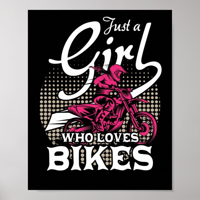 Motorcycle Biker Motorbike Rider Just A Girl Who Poster (Front)