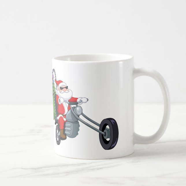 motorcycle biker santa claus coffee mug (Right)