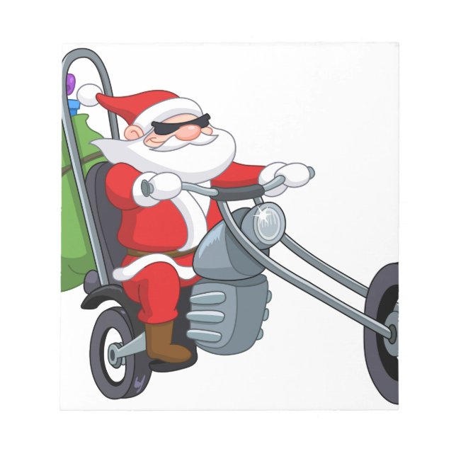 motorcycle biker santa claus notepad (Front)