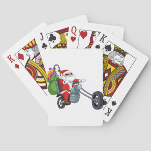 motorcycle biker santa claus playing cards