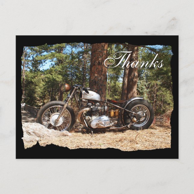 Motorcycle Biker Thanks Postcard (Front)