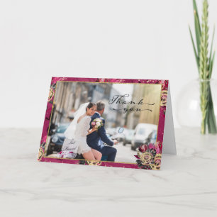 Motorcycle Biker Wedding  Thank You Card