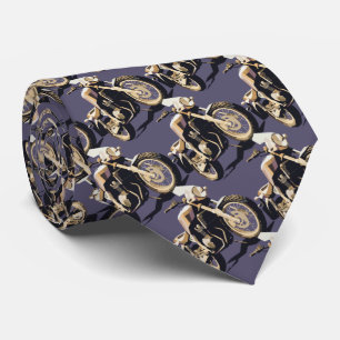 Motorcycle Biking Biker Blue background Tie