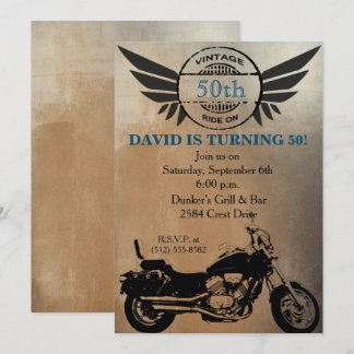 Motorcycle Birthday Invitation
