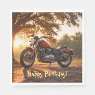 Motorcycle Birthday Napkin