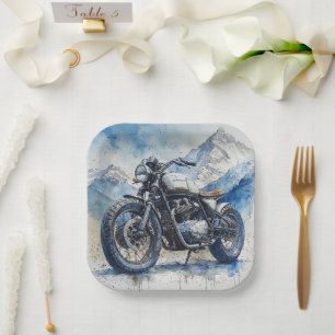 MOTORCYCLE Birthday or Shower  Paper Plate