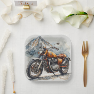 MOTORCYCLE Birthday or Shower  Paper Plate