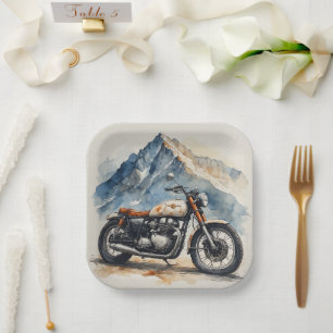 MOTORCYCLE Birthday or Shower  Paper Plate