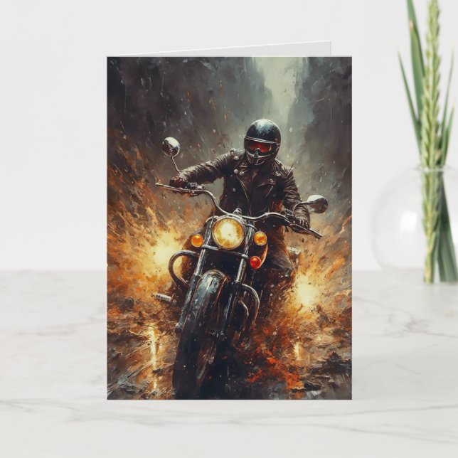 MOTORCYCLE BIRTHDAY OVERSIZED GREETING CARD (Front)