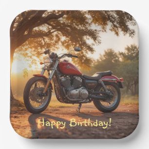 Motorcycle Birthday Paper Plate