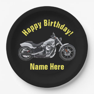 Motorcycle Birthday Plates