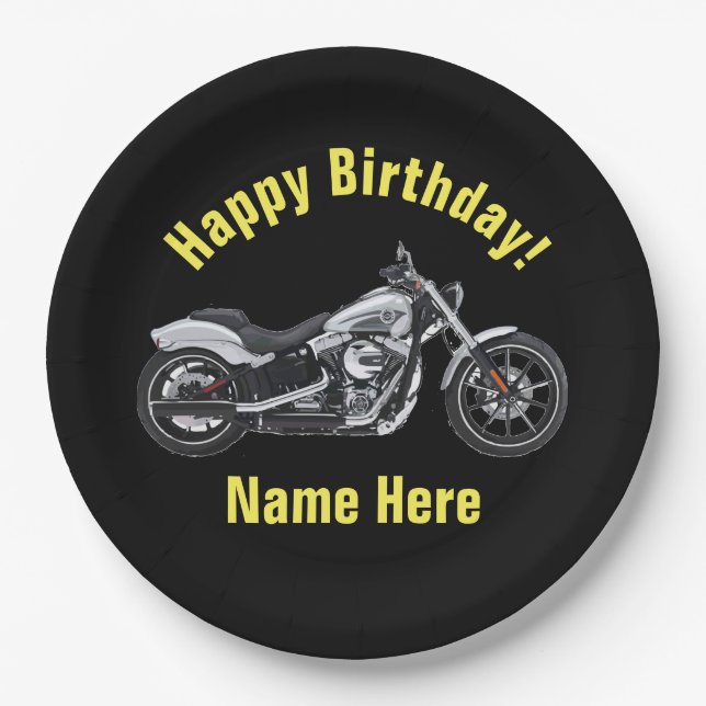 Motorcycle Birthday Plates (Front)