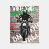Motorcycle Blanket Brick Wall Custom Graffiti