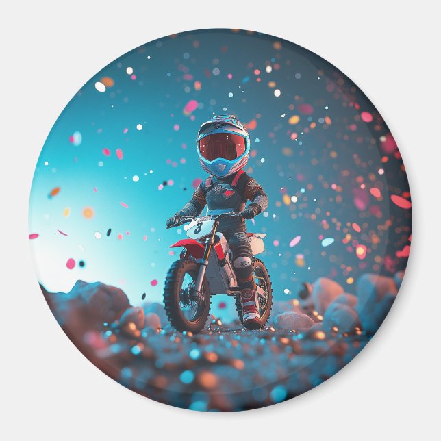 Motorcycle | Boys Birthday party Magnet (Front)