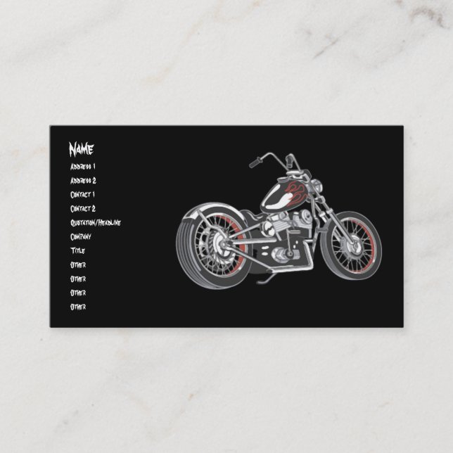 Motorcycle. Business Card (Front)