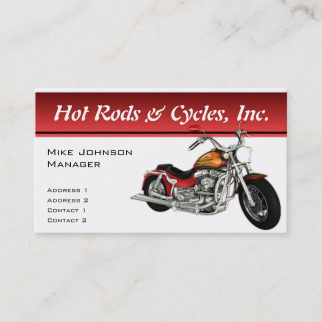 Motorcycle Business Cards (Front)