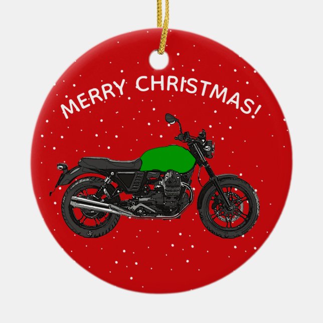 Motorcycle Ceramic Tree Decoration (Front)