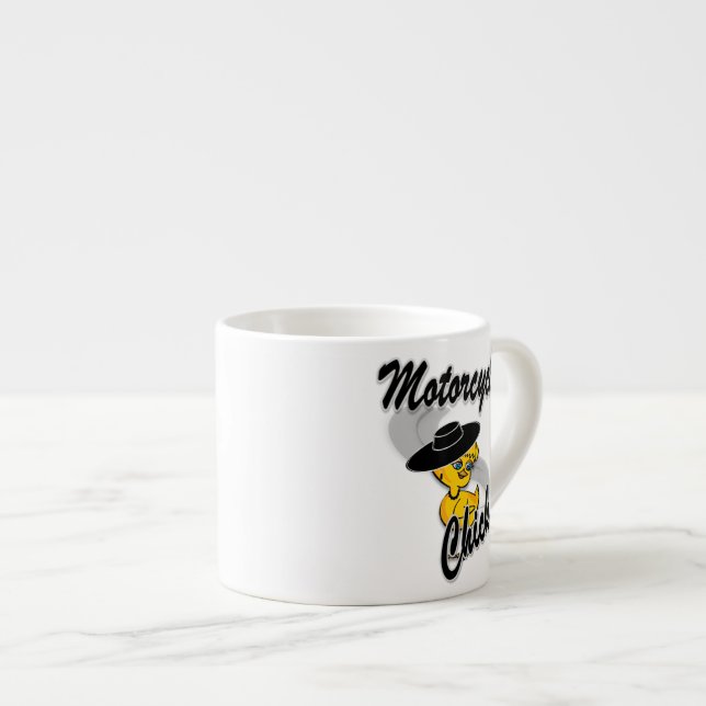 Motorcycle Chick #4 Espresso Cup (Front Right)