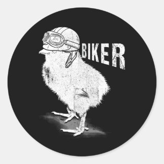 Motorcycle Chick biker The Chicks Lover Biking Bik Classic Round Sticker