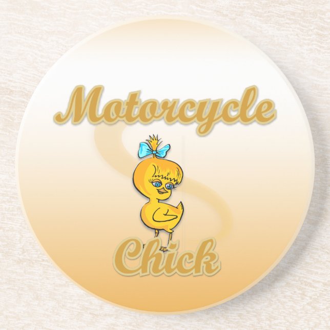 Motorcycle Chick Coaster (Front)