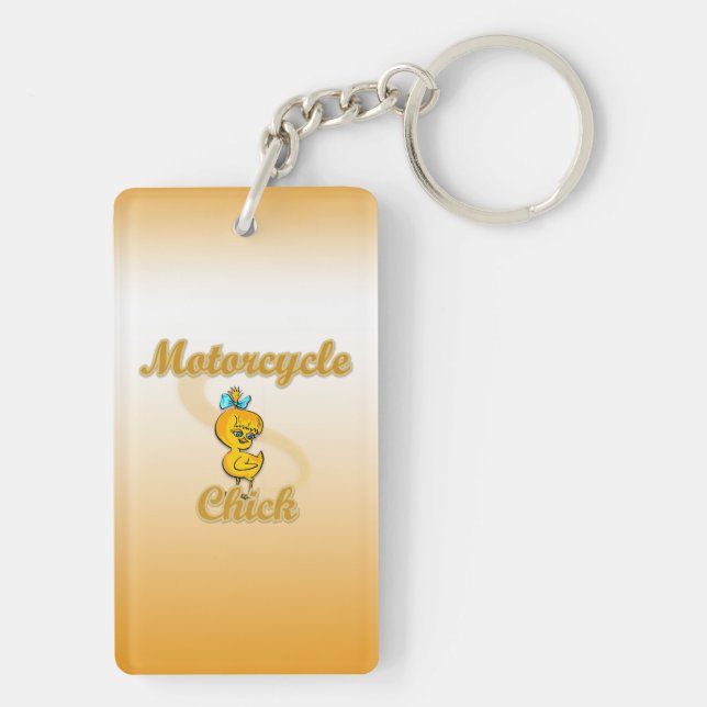 Motorcycle Chick Key Ring (Back)