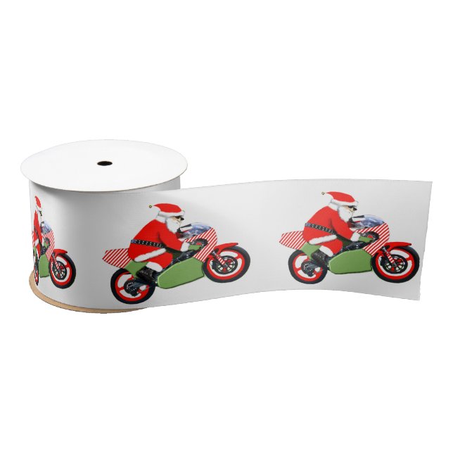 Motorcycle Christmas Gift Satin Ribbon (Spool)
