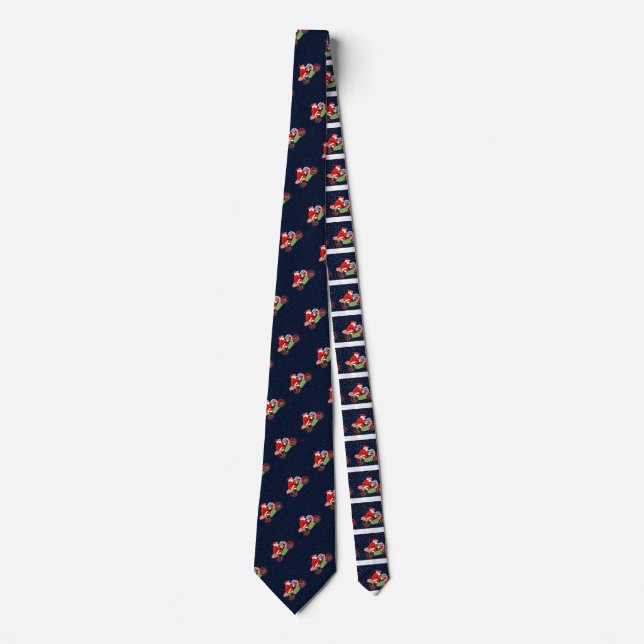 Motorcycle Christmas Santa Tie (Front)